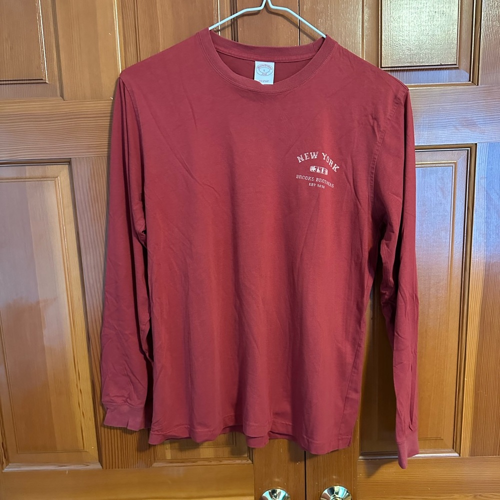 Brooks Brothers Long Sleeve Tee - Size L - Cotton - Brick Red